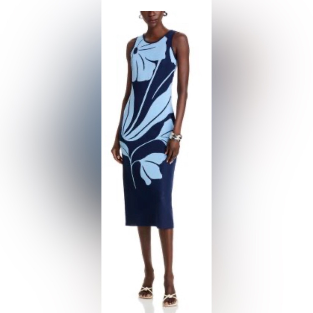 Tahari size large dress. PTP is 19. Blue floral